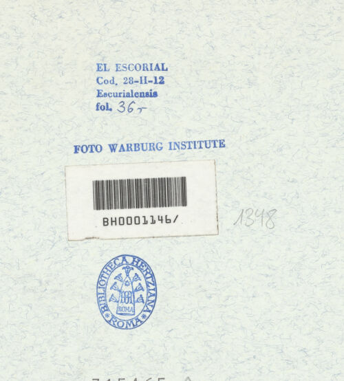 Rückseite von Warburg Institute [https://www.deutsche-digitale-bibliothek.de/content/lizenzen/rv-ez/] Codex EscurialensisCippus des Amemptus - , bh315465_recto. Foto.