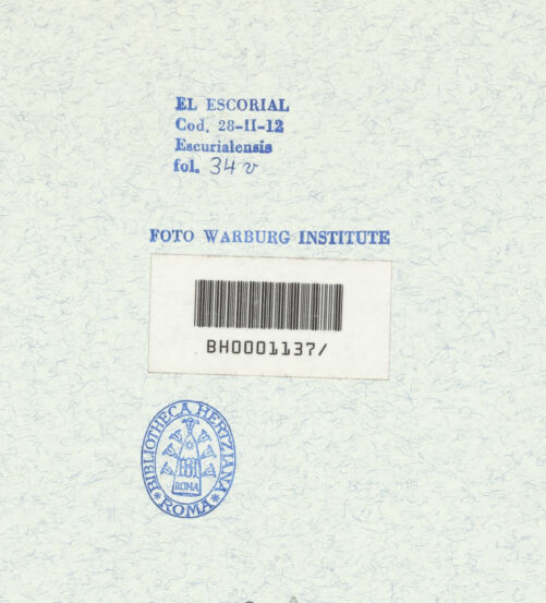 Rückseite von Warburg Institute [https://www.deutsche-digitale-bibliothek.de/content/lizenzen/rv-ez/] Codex EscurialensisTeil eines Sarkophags mit Nereiden - , bh315470_recto. Foto.