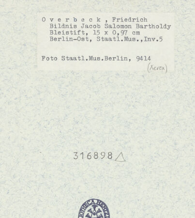 Rückseite von Staatliche Museen zu Berlin [https://www.deutsche-digitale-bibliothek.de/content/lizenzen/rv-ez/] Jacob Salomon Bartholdy, Preußischer Generalkonsul in Rom - , bh316898_recto. Foto.