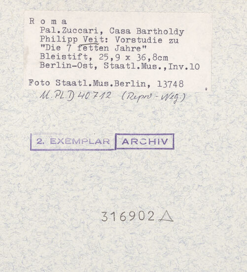 Rückseite von Staatliche Museen zu Berlin [https://www.deutsche-digitale-bibliothek.de/content/lizenzen/rv-ez/] Die sieben fetten Jahre (Lunette), mit weiteren Skizzen zu Kindern - , bh316902_recto. Foto.