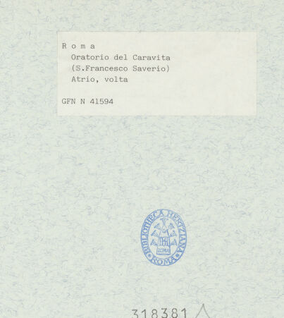 Rückseite von ICCD [https://www.deutsche-digitale-bibliothek.de/content/lizenzen/rv-ez/] Szenen aus der Vita des heiligen Franz Xaver; Propheten und Sibyllen - Ausschnitt, bh318381_recto. Foto.