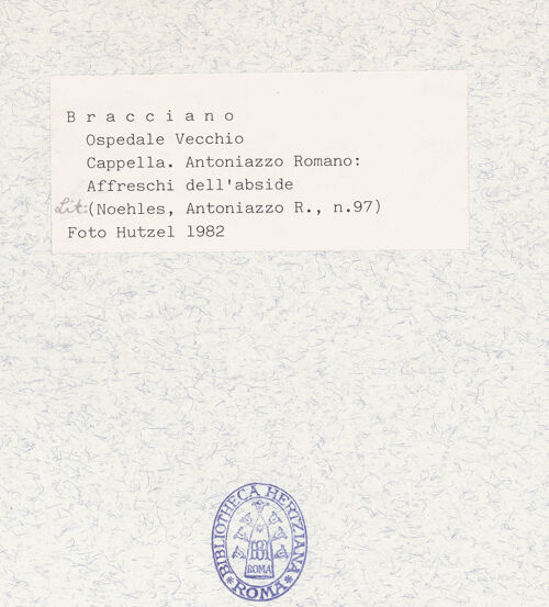 Rückseite von Hutzel, Max [https://www.deutsche-digitale-bibliothek.de/content/lizenzen/rv-fz/] Thronende Maria mit dem Kind und den Heiligen Stephanus, Petrus, Paulus und Sebastian - , bh320465_recto. Foto: Hutzel, Max.