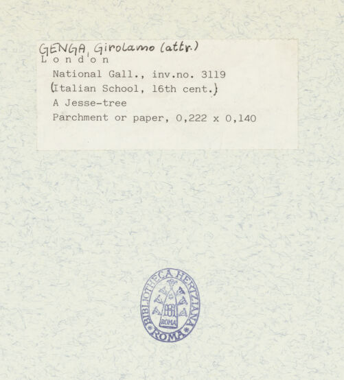 Rückseite von National Gallery London [https://www.deutsche-digitale-bibliothek.de/content/lizenzen/rv-ez/] Die Wurzel Jesse - , bh320918_recto. Foto.