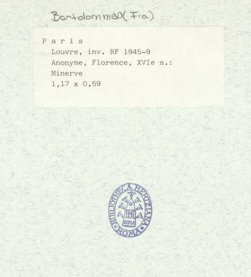 Rückseite von Réunion des Musées Nationaux [https://www.deutsche-digitale-bibliothek.de/content/lizenzen/rv-ez/] Minerva - , bh321828_recto. Foto.