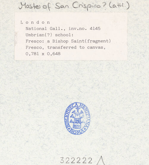 Rückseite von National Gallery London [https://www.deutsche-digitale-bibliothek.de/content/lizenzen/rv-ez/] Ein Evangelist - , bh322222_recto. Foto.