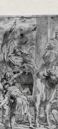 Rückseite von Landesbildstelle Rheinland [http://creativecommons.org/publicdomain/mark/1.0/] Phalaris läßt den Perilius im Eisernen Ochsen braten - , bh323404. Foto.