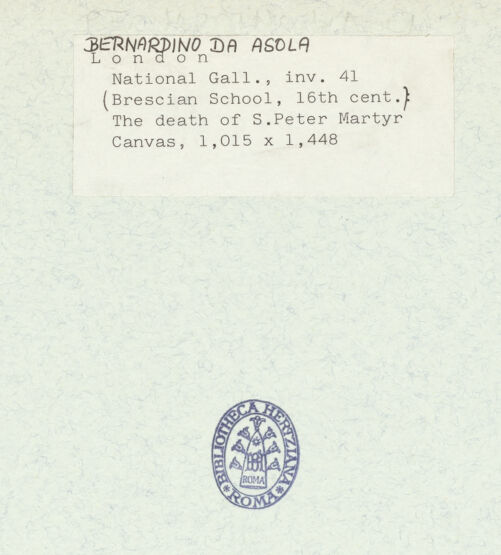 Rückseite von National Gallery London [https://www.deutsche-digitale-bibliothek.de/content/lizenzen/rv-ez/] The Death of Saint Peter Martyr - , bh323823_recto. Foto.