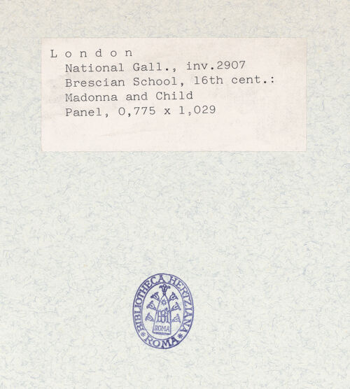 Rückseite von National Gallery London [https://www.deutsche-digitale-bibliothek.de/content/lizenzen/rv-ez/] The Madonna and Child - , bh323827_recto. Foto.