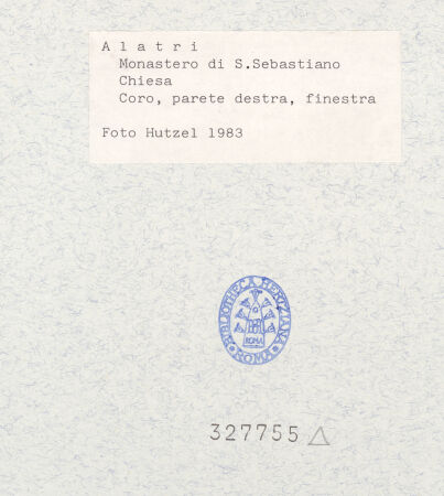 Rückseite von National Gallery of Art, Washington [https://www.deutsche-digitale-bibliothek.de/content/lizenzen/rv-ez/] Szenen aus dem Leben Christi, Mariens und des heiligen SebastianRankenornamente mit Blumen - Östliches Joch, südliches Fenster, Laibung, bh327755_recto. Foto: Hutzel, Max.