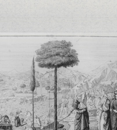 Rückseite von Landesbildstelle Rheinland [http://creativecommons.org/publicdomain/mark/1.0/] Der Zug durchs Rote Meer und Pharaos Untergang (Bl. XXXV aus 'Pitture a fresco del Campo Santo di Pisa ...') - , bh331966. Foto.