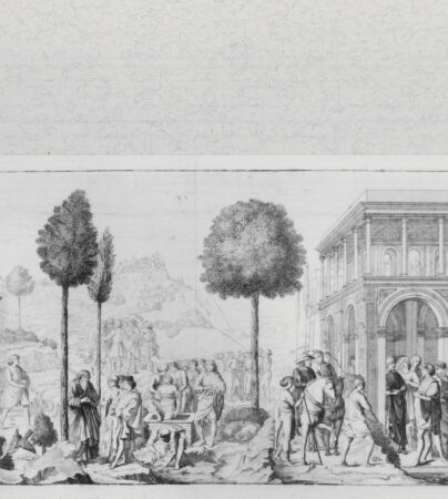 Rückseite von Landesbildstelle Rheinland [http://creativecommons.org/publicdomain/mark/1.0/] Die Geschichte Josephs in mehreren Darst. (Bl. XXXII aus 'Pitture a fresco del Campo Santo di Pisa ..') - , bh331982. Foto.