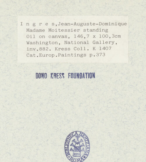 Rückseite von National Gallery [https://www.deutsche-digitale-bibliothek.de/content/lizenzen/rv-ez/] Madame Moitessier (stehend) - , bh334919_recto. Foto.