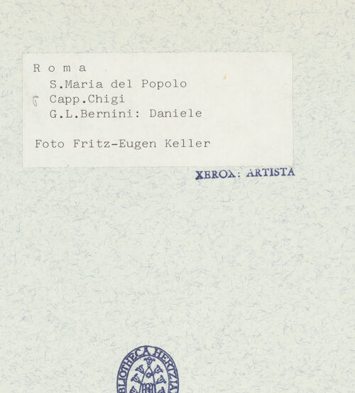 Rückseite von Bibliotheca Hertziana [https://www.deutsche-digitale-bibliothek.de/content/lizenzen/rv-fz/] Daniel - Gesamtaufnahme mit Nische, bh336416_recto. Foto: Keller, Fritz-Eugen.