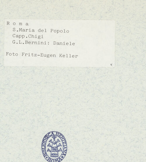 Rückseite von Bibliotheca Hertziana [https://www.deutsche-digitale-bibliothek.de/content/lizenzen/rv-fz/] Daniel - Gesamtaufnahme mit Nische; Schrägsicht, bh336417_recto. Foto: Keller, Fritz-Eugen.