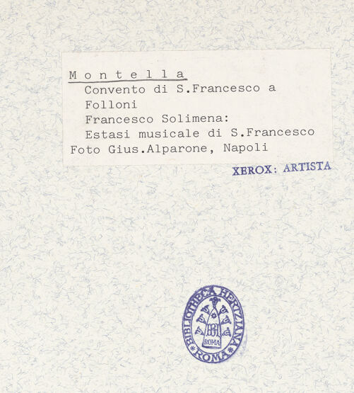 Rückseite von Alparone, Giuseppe (Napoli) [https://www.deutsche-digitale-bibliothek.de/content/lizenzen/rv-ez/] Exstase des heiligen Franziskus - Gesamtansicht, bh339088_recto. Foto.