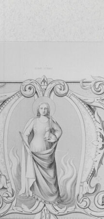 Rückseite von Landesbildstelle Rheinland [http://creativecommons.org/publicdomain/mark/1.0/] S . Marco, Convento dei Padri predicatori in Firenze, illustrato e inciso principalmente nei dipinti del B. Giovanni Angelico...'Taf. VI: Die Heilige Agnes - , bh342675. Foto.