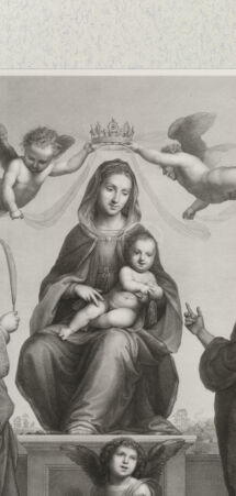 Rückseite von Landesbildstelle Rheinland [http://creativecommons.org/publicdomain/mark/1.0/] Die Madonna mit Johannes dem Täufer und dem Heiligen Stefan - , bh342678. Foto.