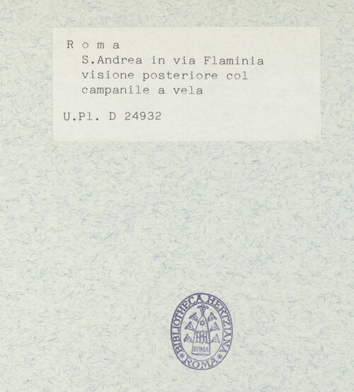 Rückseite von Bibliotheca Hertziana [https://www.deutsche-digitale-bibliothek.de/content/lizenzen/rv-fz/] Sant'Andrea in Via Flaminia - Rückansicht aus Südosten mit Glockenmauer, bh345513_recto. Foto.
