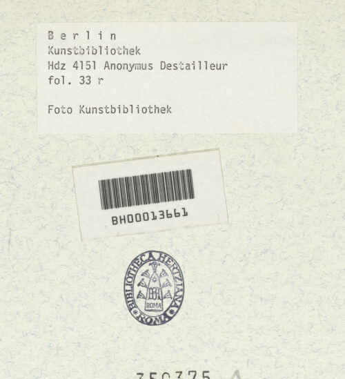 Rückseite von Kunstbibliothek [https://www.deutsche-digitale-bibliothek.de/content/lizenzen/rv-ez/] Codex Destailleur DCaracalla-Thermen: Aufriss mit Rekonstruktion eines Dachstuhls. Schnitt durch einen Saal mit Nischen und Aufriss des Kolonnadenhofs - , bh350375_recto. Foto.