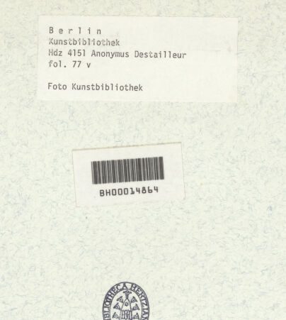 Rückseite von Kunstbibliothek [https://www.deutsche-digitale-bibliothek.de/content/lizenzen/rv-ez/] Codex Destailleur DSt. Peter: Kreuzarm, Variante zum Recto - , bh350418_recto. Foto.