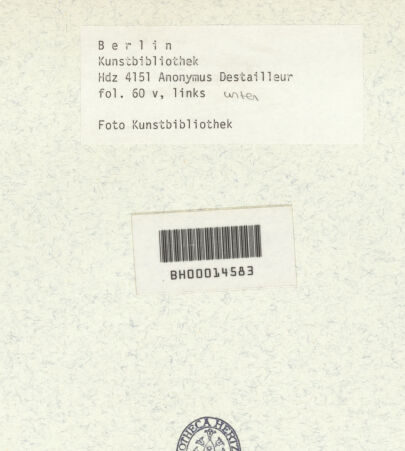 Rückseite von Kunstbibliothek [https://www.deutsche-digitale-bibliothek.de/content/lizenzen/rv-ez/] Codex Destailleur DKopie nach 59 v unten - , bh350445_recto. Foto.