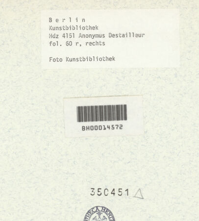 Rückseite von Kunstbibliothek [https://www.deutsche-digitale-bibliothek.de/content/lizenzen/rv-ez/] Codex Destailleur DKopie nach 59 r oben - , bh350451_recto. Foto.