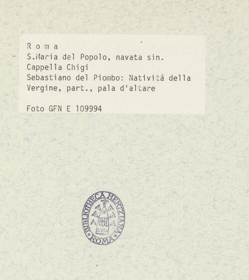 Rückseite von ICCD [https://www.deutsche-digitale-bibliothek.de/content/lizenzen/rv-ez/] Geburt Mariens - Detail: Szenen im Hintergrund, bh357323_recto. Foto.