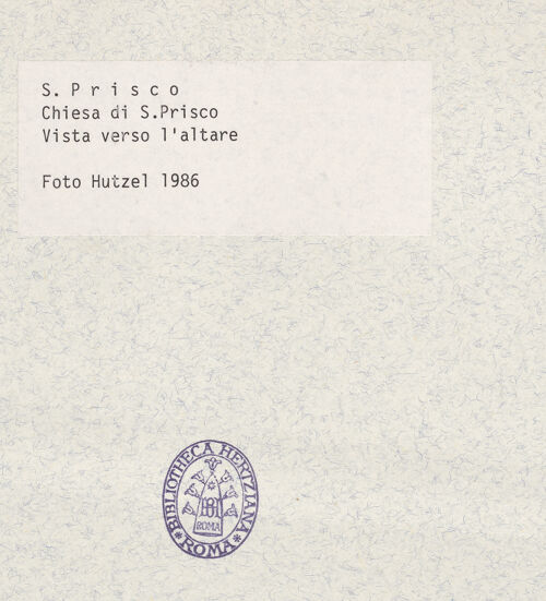 Rückseite von Hutzel, Max [https://www.deutsche-digitale-bibliothek.de/content/lizenzen/rv-ez/] San Prisco - Blick in Richtung Apsis, bh361099_recto. Foto: Hutzel, Max.