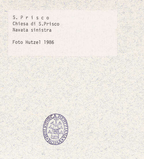 Rückseite von Hutzel, Max [https://www.deutsche-digitale-bibliothek.de/content/lizenzen/rv-ez/] San PriscoSüdseitenschiff - Innenansicht von Osten, bh361104_recto. Foto: Hutzel, Max.