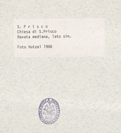 Rückseite von Hutzel, Max [https://www.deutsche-digitale-bibliothek.de/content/lizenzen/rv-ez/] San Prisco - Nördlicher Obergaden und nördliche Arkade, bh361124_recto. Foto: Hutzel, Max.