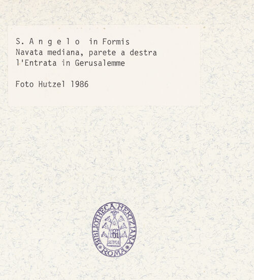 Rückseite von Getty Research Institute? [https://www.deutsche-digitale-bibliothek.de/content/lizenzen/rv-ez/] Szenen aus dem Neuen Testament und ProphetenSüdwand: Szenen aus dem Leben Christi und ProphetenUnteres Register: Lehrtätigkeit Christi und Beginn der PassionEinzug in Jerusalem - Detail:Christus auf dem Esel reitend, bh361145_recto. Foto: Hutzel, Max.