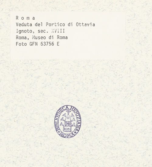 Rückseite von ICCD [https://www.deutsche-digitale-bibliothek.de/content/lizenzen/rv-ez/] Vedute des Portico dell'Ottavia - , bh361961_recto. Foto.