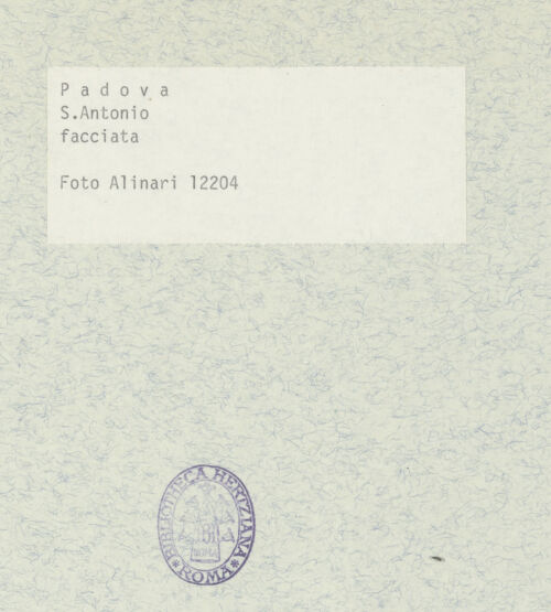 Rückseite von Alinari [https://www.deutsche-digitale-bibliothek.de/content/lizenzen/rv-ez/] Sant'AntonioWestfassade - Ansicht von Westen, bh366763_recto. Foto.