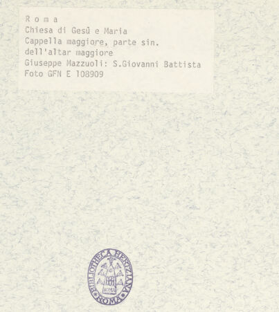 Rückseite von ICCD [https://www.deutsche-digitale-bibliothek.de/content/lizenzen/rv-ez/] Johannes der Täufer - Frontalansicht, bh367172_recto. Foto.