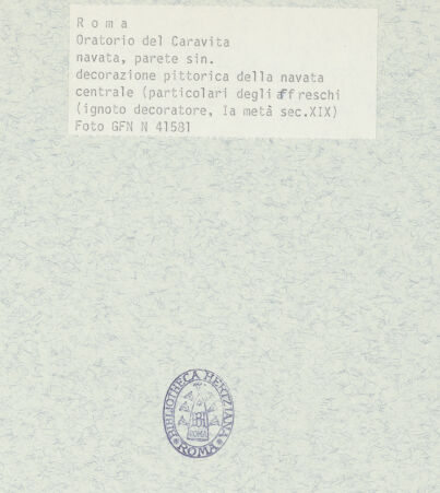 Rückseite von ICCD [https://www.deutsche-digitale-bibliothek.de/content/lizenzen/rv-ez/] ornamentale Fresken im Mittelschiff - , bh367213_recto. Foto.