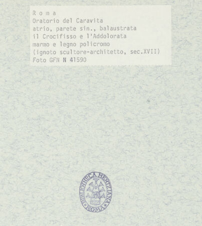 Rückseite von ICCD [https://www.deutsche-digitale-bibliothek.de/content/lizenzen/rv-ez/] Kruzifix mit Madonna Addolorata - , bh367221_recto. Foto.