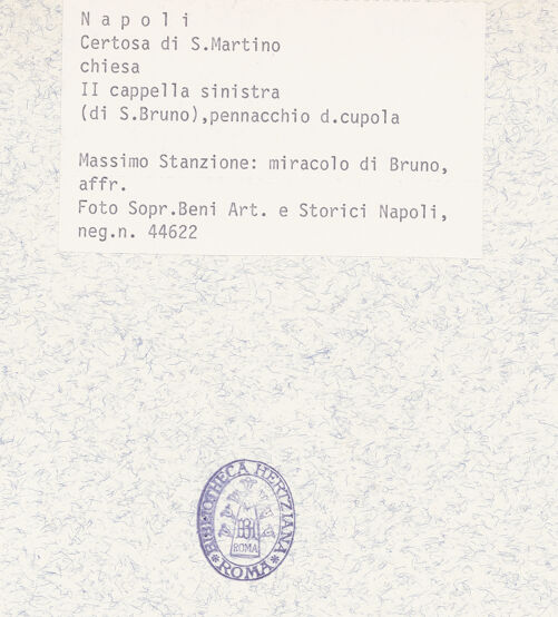 Rückseite von Sopr. BAS NA [https://www.deutsche-digitale-bibliothek.de/content/lizenzen/rv-ez/] Szenen aus dem Leben des heligen BrunoWunder des heiligen Bruno - Gesamtansicht, bh367445_recto. Foto.