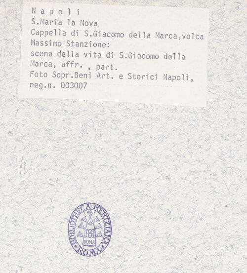 Rückseite von Sopr. BAS NA [https://www.deutsche-digitale-bibliothek.de/content/lizenzen/rv-ez/] Szenen aus dem Leben des heiligen Jakob von der Mark (Giacomo della Marca)Der Leichnam des heiligen Jakob von der Mark wird anläßlich eines Vesuvausbruchs durch Neapel getragen - Gesamtansicht, bh367455_recto. Foto.