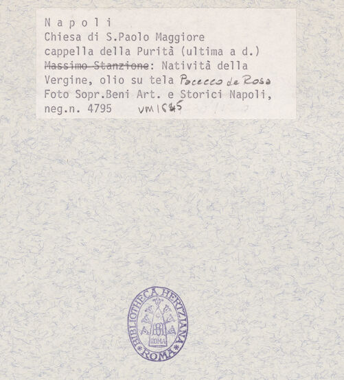 Rückseite von Sopr. BAS NA [https://www.deutsche-digitale-bibliothek.de/content/lizenzen/rv-ez/] Geburt Mariä - Gesamtansicht, bh367471_recto. Foto.