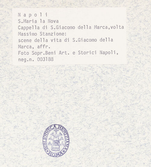 Rückseite von Sopr. BAS NA [https://www.deutsche-digitale-bibliothek.de/content/lizenzen/rv-ez/] Szenen aus dem Leben des heiligen Jakob von der Mark (Giacomo della Marca) - Gewölbe: Gesamtansicht, bh367512_recto. Foto.