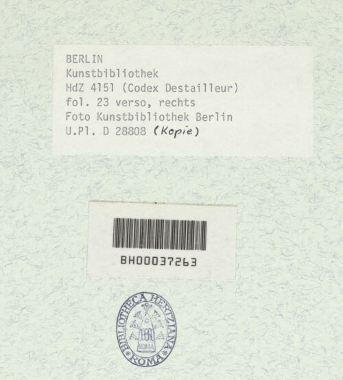 Rückseite von Bibliotheca Hertziana [https://www.deutsche-digitale-bibliothek.de/content/lizenzen/rv-ez/] Codex Destailleur DCaracalla-Thermen: Grundriss eines Kammersystems - , bh367985_recto. Foto.