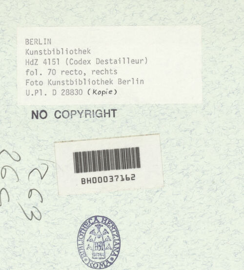 Rückseite von Bibliotheca Hertziana [https://www.deutsche-digitale-bibliothek.de/content/lizenzen/rv-ez/] Codex Destailleur DTivoli: Vesta-Tempel: Grundriss - , bh367991_recto. Foto.