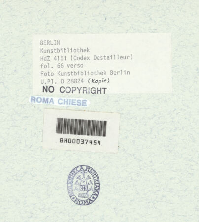 Rückseite von Bibliotheca Hertziana [https://www.deutsche-digitale-bibliothek.de/content/lizenzen/rv-ez/] Codex Destailleur DPorta Maggiore: Schnitt durch das Tor und Aufmaße einzelner Details - , bh367994_recto. Foto.