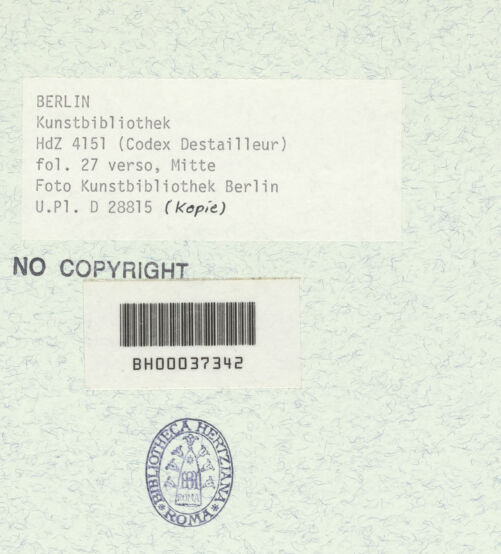 Rückseite von Bibliotheca Hertziana [https://www.deutsche-digitale-bibliothek.de/content/lizenzen/rv-ez/] Codex Destailleur DCaracalla-Thermen: Schnitt durch Teile der Anlage mit der großen Rotunde - mittleres Teilblatt, bh368006_recto. Foto.