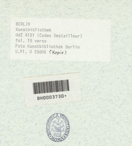 Rückseite von Kunstbibliothek [https://www.deutsche-digitale-bibliothek.de/content/lizenzen/rv-ez/] Codex Destailleur DColosseum: Maßaufnahmen der Kapitelle von der Außenwand - , bh368010_recto. Foto.