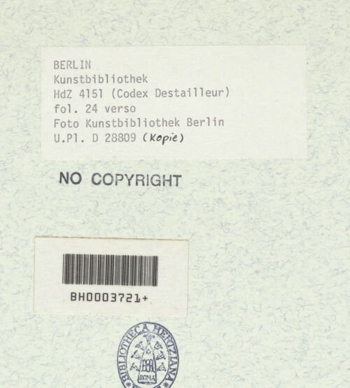 Rückseite von Bibliotheca Hertziana [https://www.deutsche-digitale-bibliothek.de/content/lizenzen/rv-ez/] Codex Destailleur DCaracalla-Thermen: Grundriss des Hauptbaus und eine dekorierte Kalotte - , bh368016_recto. Foto.