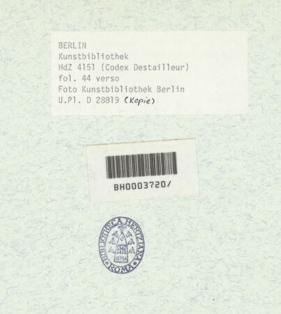 Rückseite von Bibliotheca Hertziana [https://www.deutsche-digitale-bibliothek.de/content/lizenzen/rv-ez/] Codex Destailleur DDiocletians-Thermen: Skizzen verschiedener Säle - Gesamtansicht, bh368017_recto. Foto.