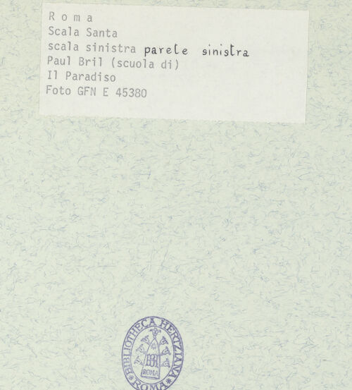 Rückseite von ICCD (GFN) [https://www.deutsche-digitale-bibliothek.de/content/lizenzen/rv-ez/] Szenen aus dem Alten TestamentParadies - Gesamtansicht, bh369131_recto. Foto.