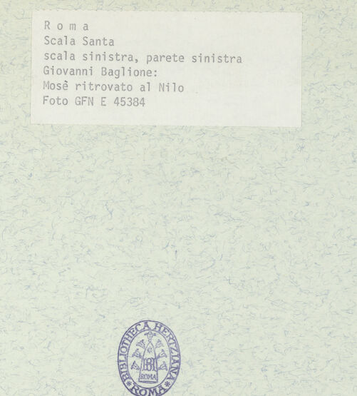 Rückseite von ICCD (GFN) [https://www.deutsche-digitale-bibliothek.de/content/lizenzen/rv-ez/] Szenen aus dem Alten TestamentAuffindung des Mosesknaben - Gesamtansicht, bh369139_recto. Foto.