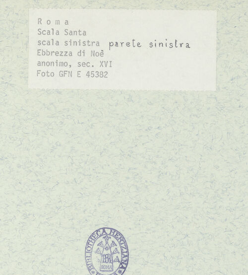 Rückseite von ICCD (GFN) [https://www.deutsche-digitale-bibliothek.de/content/lizenzen/rv-ez/] Szenen aus dem Alten TestamentTrunkenheit Noahs - Gesamtansicht, bh369140_recto. Foto.